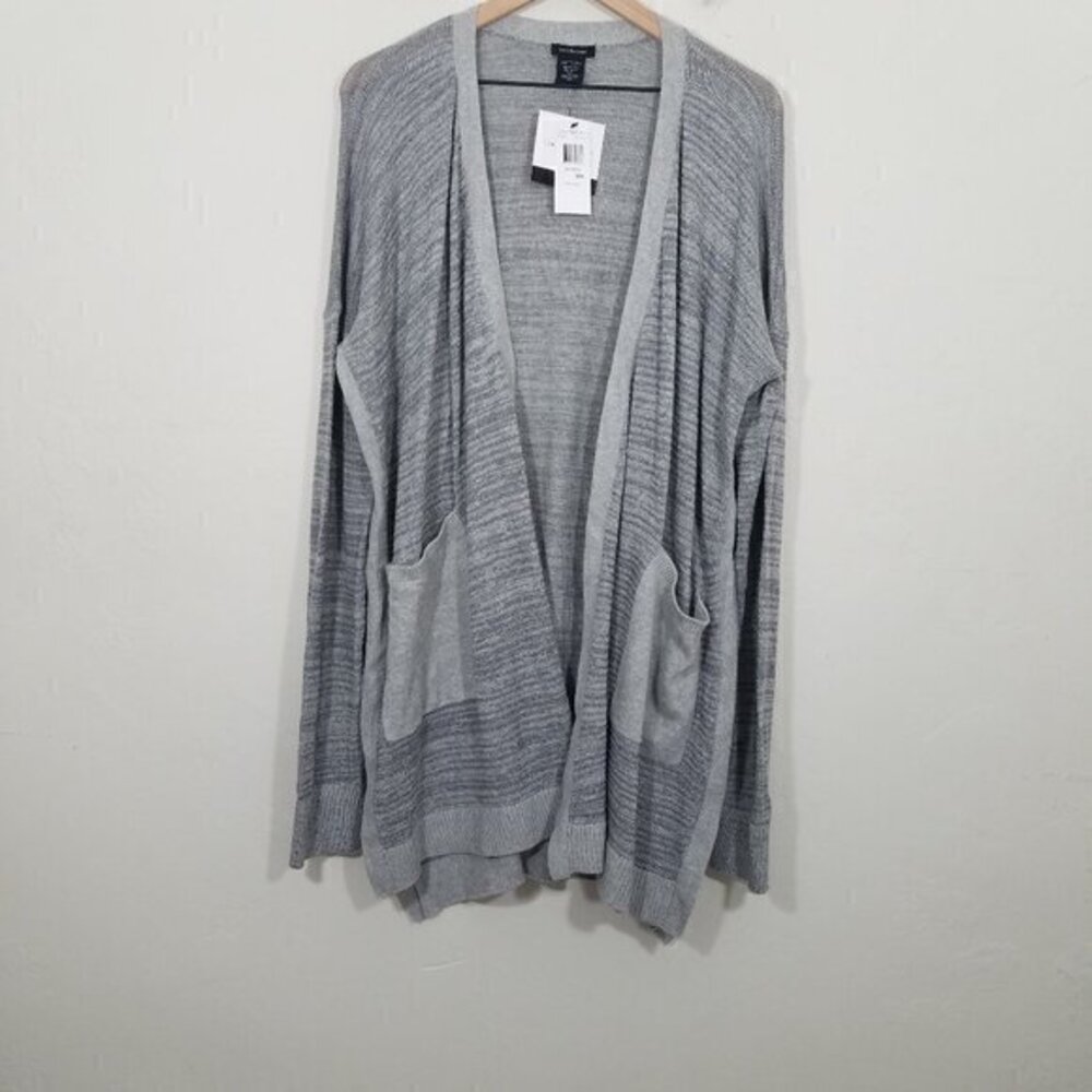 NWT Calvin Klein Jeans Sweater Open Front Cardigan with Pockets Gray Size XXL